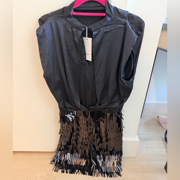 NWT Amanda Uprichard Black Sequin Dress - Picture 3 of 4